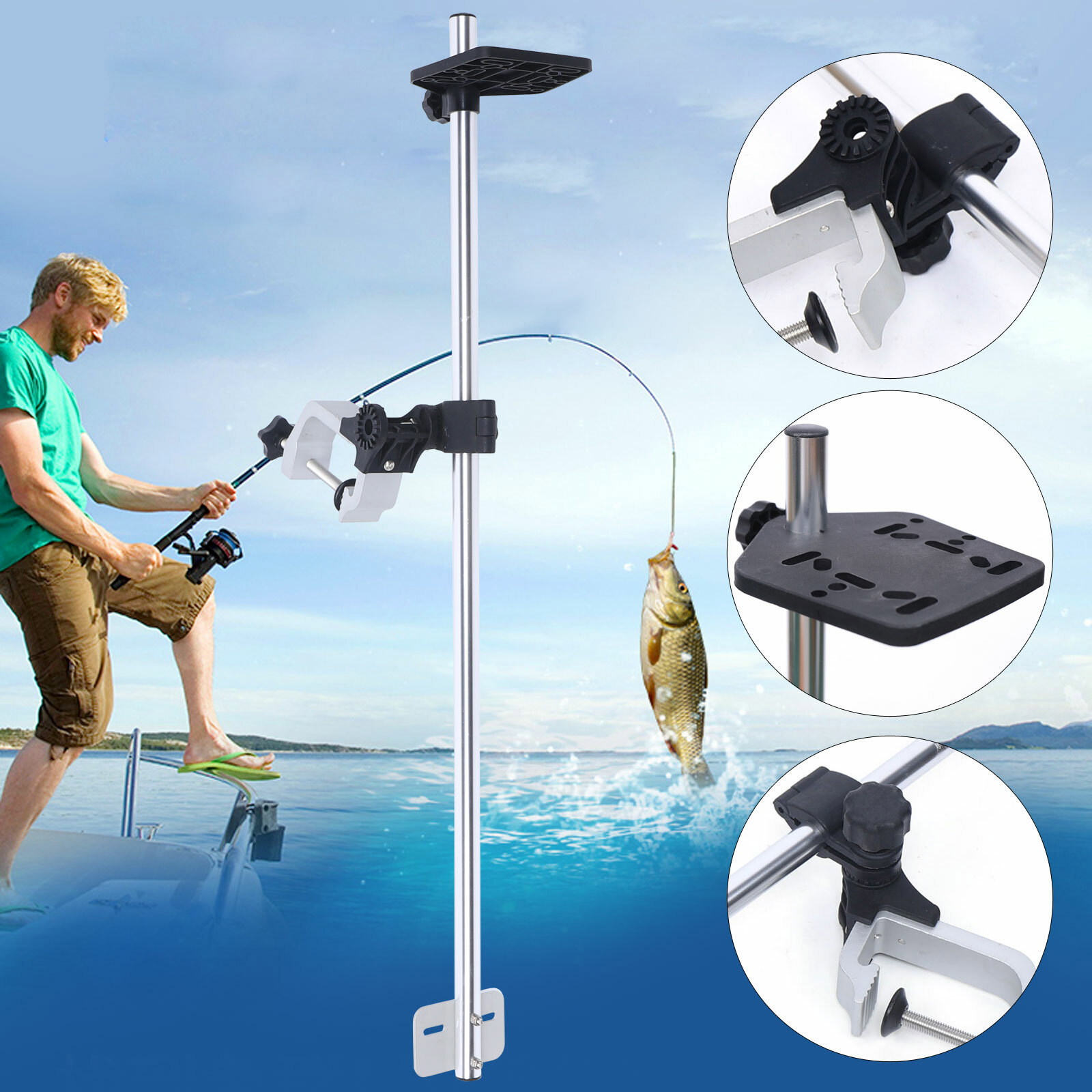 Fish Finder Transducer - Portable 360° Adjustable Transducer Mount Bracket,