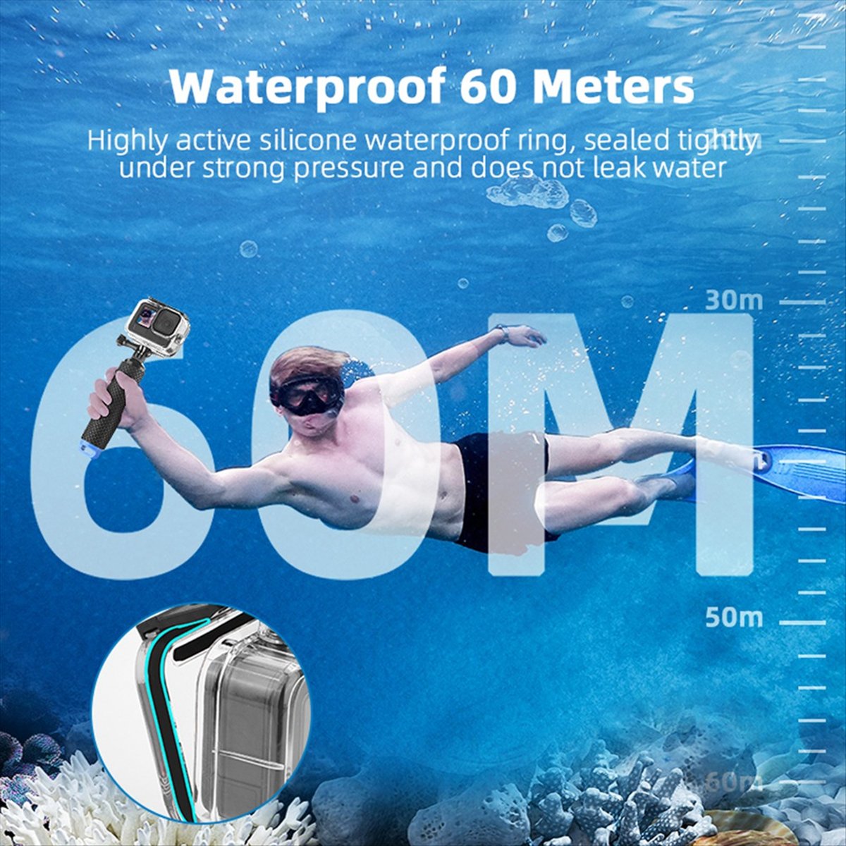 M05K 60M Waterproof Case for G - Underwater Camera recensione e prezzo
