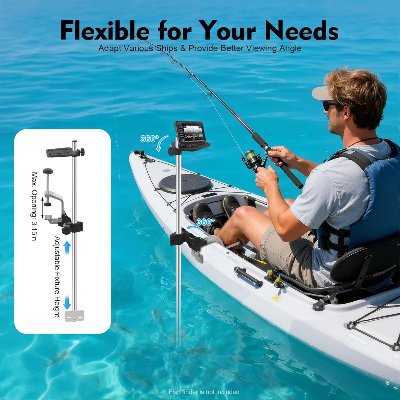 Portable 360° Adjustable Trans - Fish Finder Transducer recensione e prezzo