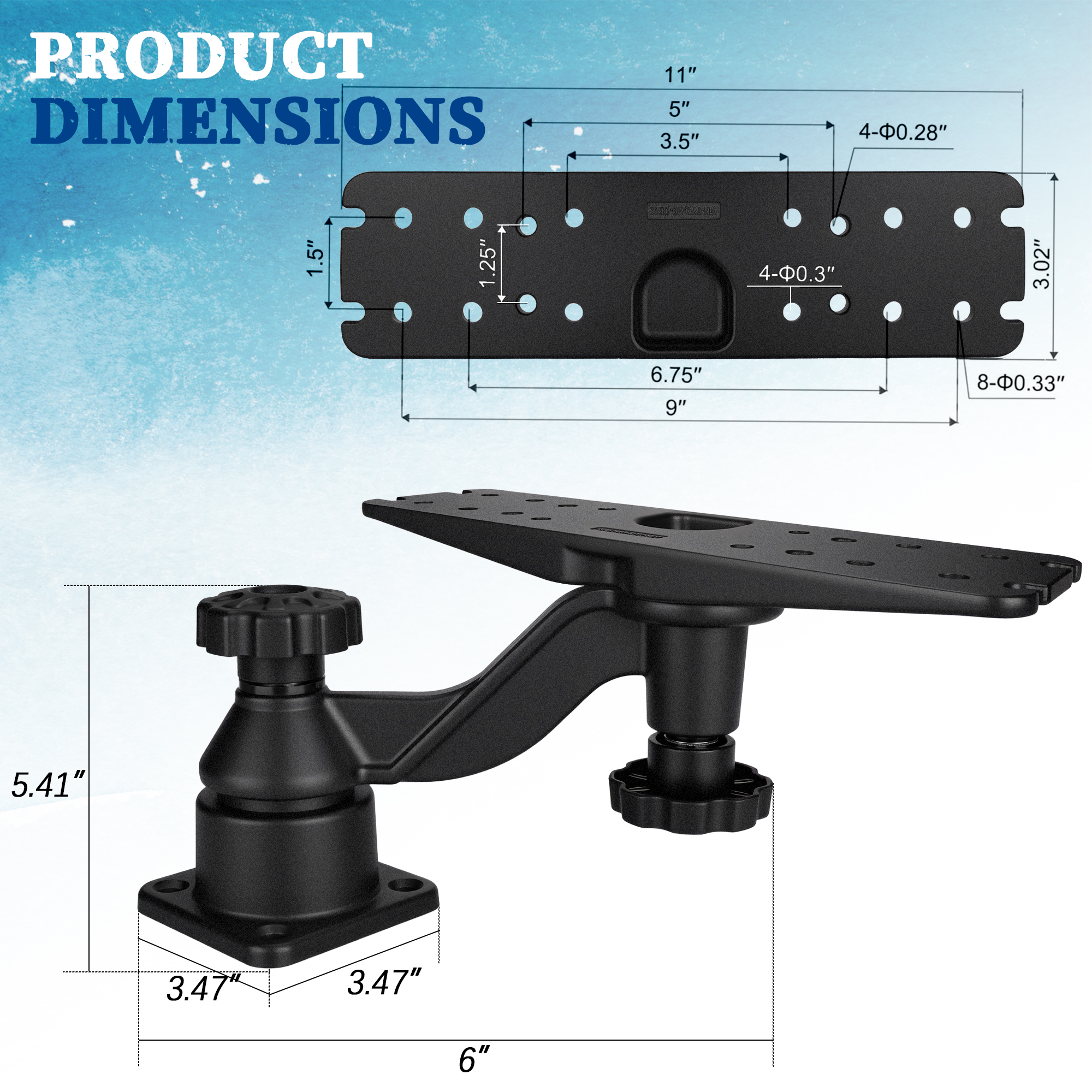 Heavy-duty vertical base mount - Fish Finder Mount recensione e prezzo