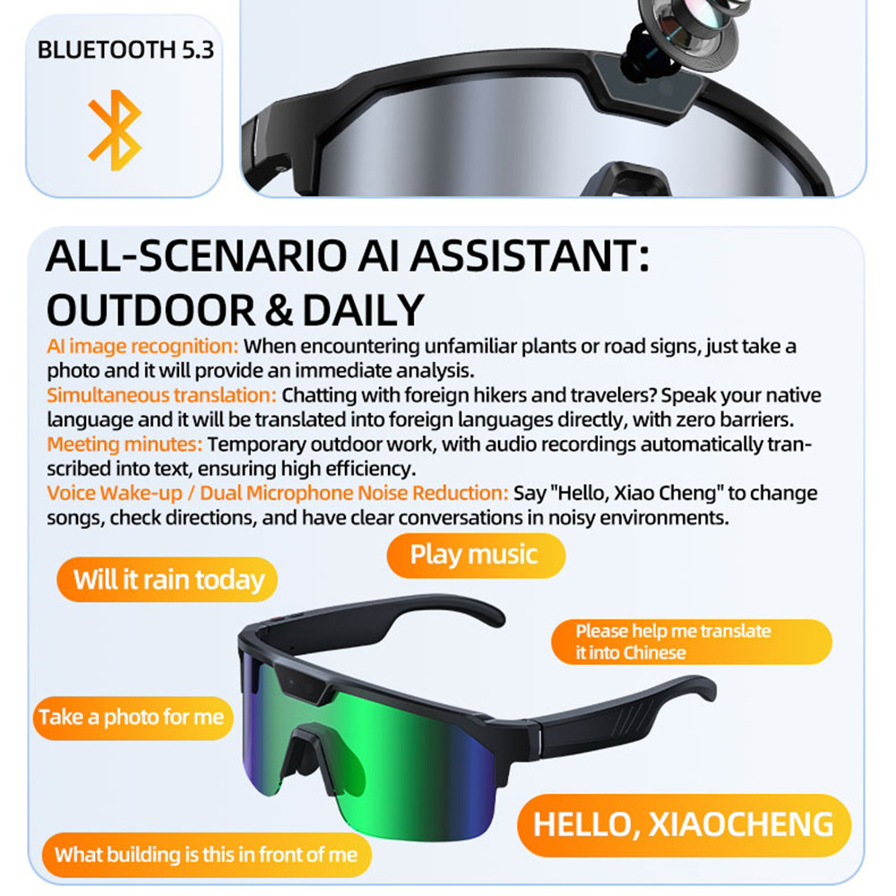 AI Smart Cycling Glasses Men W - Fishing Camera recensione e prezzo